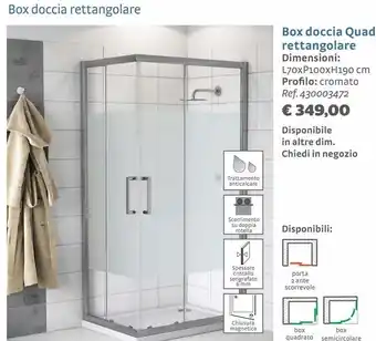 Bricocenter Box doccia quad rettangolare offerta