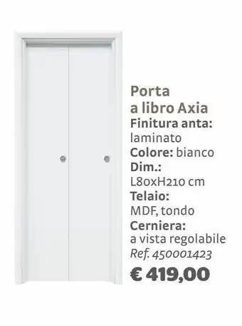 Bricocenter Porta a libro axia finitura anta: laminato colore: bianco offerta