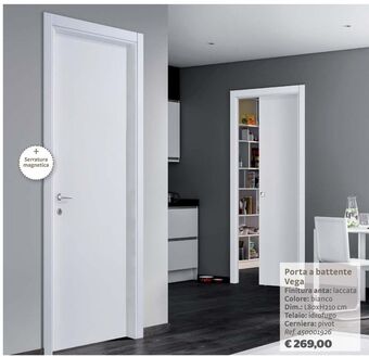 Bricocenter Porta a battente vega finitura anta: laccata colore: bianco offerta