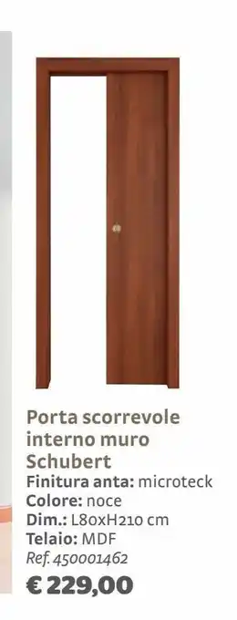 Bricocenter Porta scorrevole interno muro schubert finitura anta: microteck colore: noce offerta