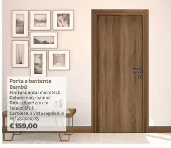Bricocenter Porta a battente bambú finitura anta: microteck colore: noce bambú offerta
