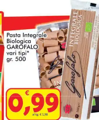 Paghi Poco garofalo Pasta integrale 500gr offerta