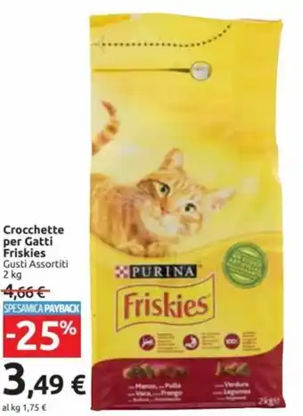 Carrefour Purina Friskies Crocchette Per Gatti 2 kg offerta