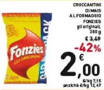 Spazio Conad Fonzies Croccantini Di Mais Al Formaggio Gli Originali 280 g offerta