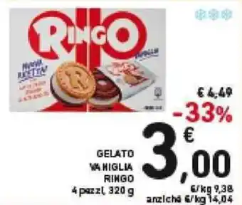 Spazio Conad Ringo Gelato Vaniglia 4 Pezzi 320 g offerta
