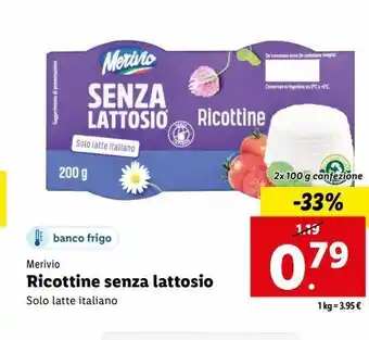 Lidl Ricotta merivio offerta