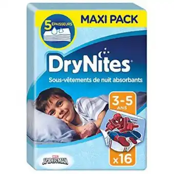 Mutandine drynites maxi pack confezione da 16 pezzi boy (3-5 anni) 16-23 kg