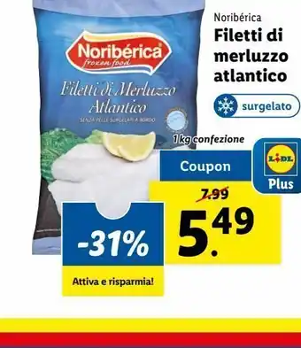 Lidl Filetti di merluzzo surgelati noriberica offerta