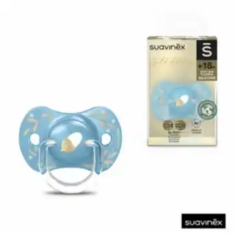 Suavinex - succhietto 18+ mesi con tettina simmetrica sx pro gold edition azzurro