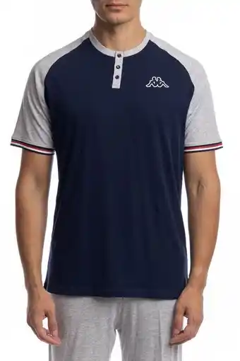 Kisenè Kappa pigiama uomo 3 pezzi in puro cotone - navy offerta