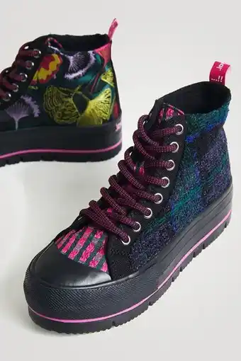 Desigual Special prices sneaker alte plateau quadri offerta