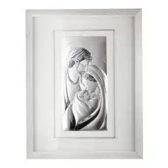 Quadro icona sacra famiglia 64x50 cm con argento miro silver