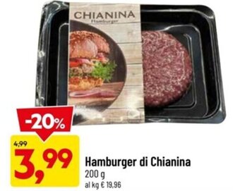 Supermercati Piccolo Hamburger di Chianina 200 g offerta
