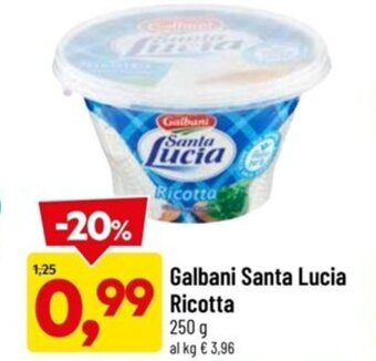 Supermercati Piccolo Galbani Santa Lucia Ricotta 250 g offerta