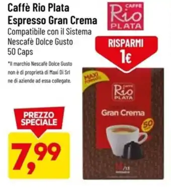 Supermercati Piccolo Caffè Rio Plata Espresso Gran Crema 50 Caps offerta