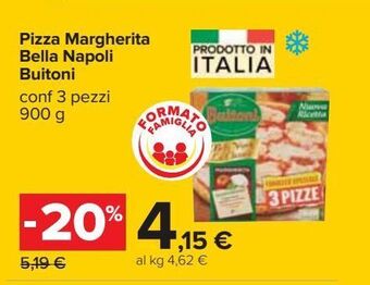 Carrefour Iper Pizza margherita bella napoli buitoni 3 pz 900g offerta