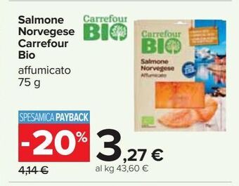 Carrefour Iper Salmone norvegese carrefour bio affumicato 75g offerta
