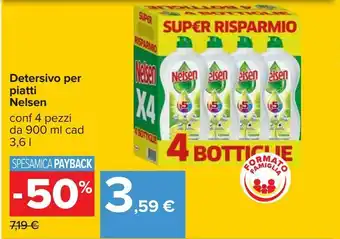 Carrefour Iper Detersivo per piatti nelsen 4 pezzi da 900ml cad offerta