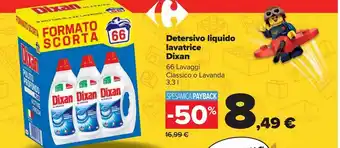 Detersivo liquido lavatrice dixan - 66lavaggi classico o lavanda 3.3 l