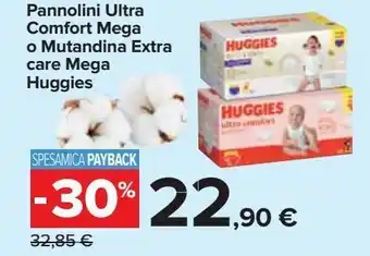 Carrefour Iper Pannolini ultra comfort mega o mutandina extra care mega huggies offerta