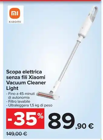 Carrefour Iper Scopa elettrica xiaomi senza fili vacuum cleaner light offerta