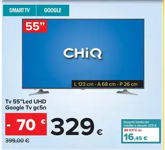Carrefour Iper Tv 55'' led uhd google tv gc5n offerta