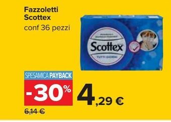 Carrefour Iper Fazzoletti scottex 36 pezzi offerta