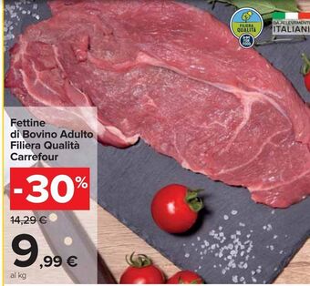 Carrefour Iper Fettine di bovino adulto filiera qualità carrefour offerta