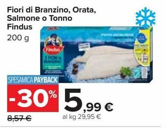 Carrefour Market Fiori di branzino, orata, salmone o tonno findus offerta