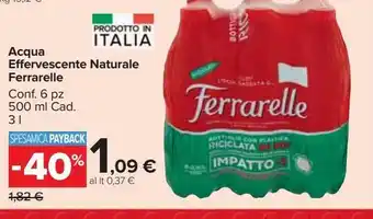 Carrefour Market Acqua effervescente naturale ferrarelle offerta