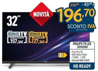 Sinergy Philips TV LED 32PHS5507 offerta