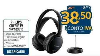 Sinergy Philips Cuffie TV SHC 5200/10 offerta