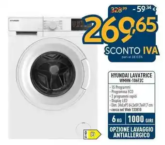 Sinergy Hyundai Lavatrice WMHN-106F2C offerta