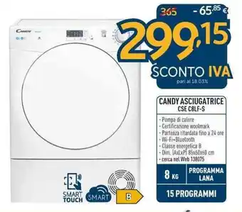 Sinergy Candy Asciugatrice CSE C8LF-S offerta