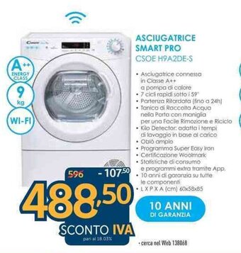 Sinergy Candy Asciugatrice Smart Pro offerta