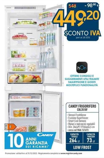 Sinergy Candy Frigorifero CBL3518F offerta