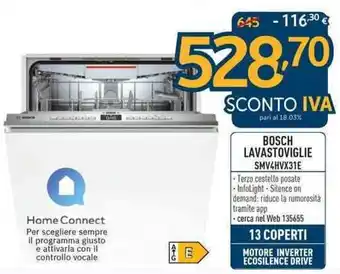 Sinergy Bosch Lavastoviglie SMV4HVX31E offerta