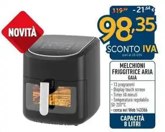 Sinergy Melchioni Friggitrice Aria Gaia offerta