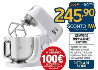 Kenwood Impastatore KMX750AW