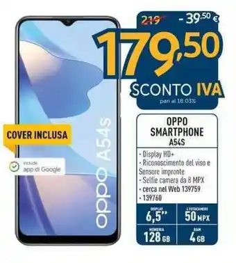 Sinergy Oppo Smartphone A54S offerta
