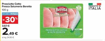 Carrefour Market Prosciutto cotto fresca salumeria beretta offerta