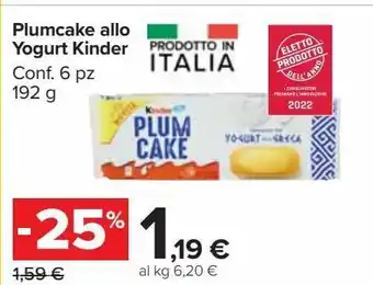 Carrefour Market Plumcake allo yogurt kinder offerta