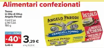 Carrefour Market Tonno in olio di oliva angelo parodi offerta
