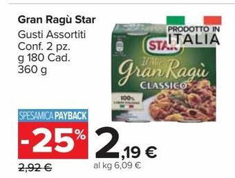 Carrefour Market Gran ragu star offerta