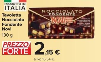 Tavoletta nocciolato fondente novi