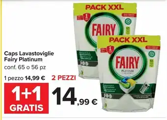Carrefour Market Caps lavastoviglie fairy platinium offerta