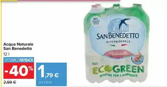 Carrefour Market Acqua naturale san benedetto offerta