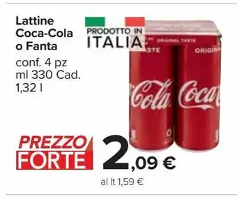 Carrefour Market Lattine coca-cola o fanta offerta