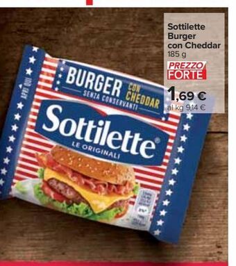 Carrefour Market Sottilette burger con cheddar offerta