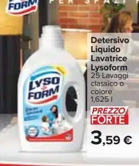 Carrefour Market Detersivo liquido lavatrice lysoform offerta